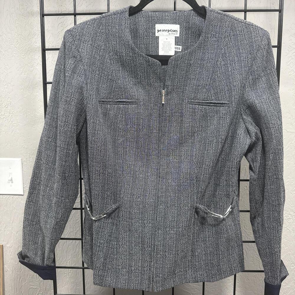 Vintage Gray Textured Jacket  Perceptions by Irene B.